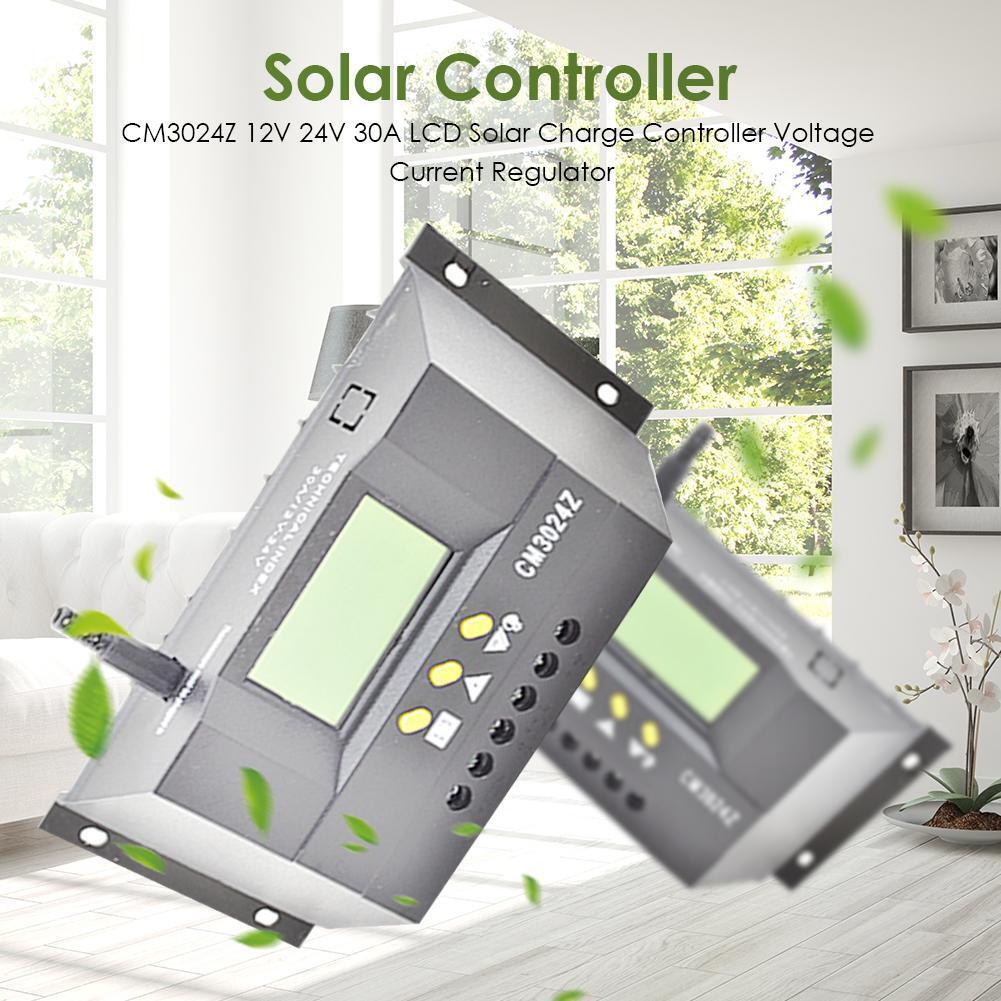 CM3024Z 12V 24V 30A LCD Solar Charge Controller Voltage Current Regulator