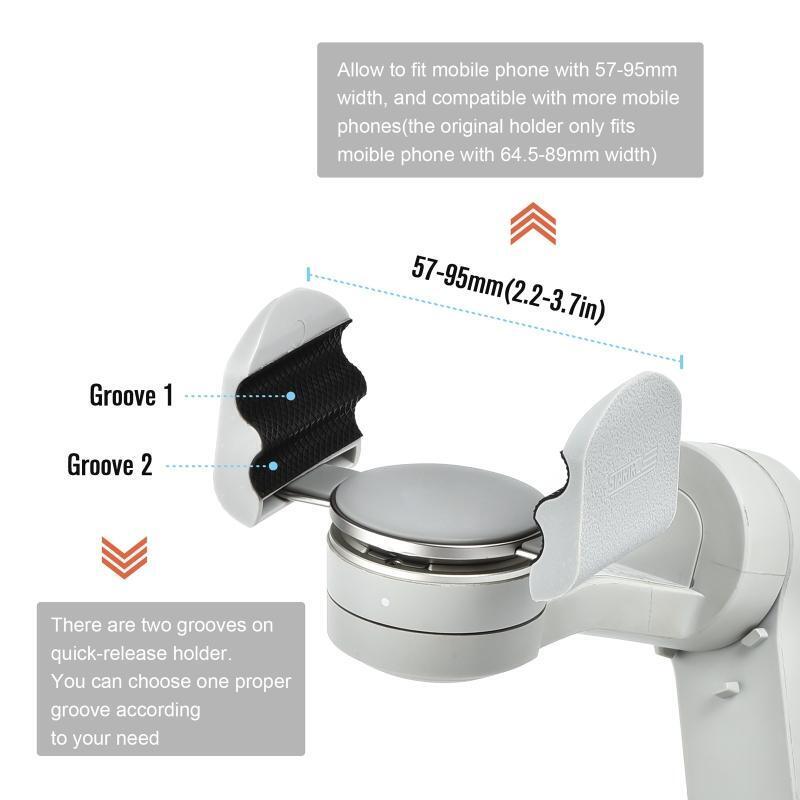 2x Magnetic Phone Buckle Extension Holder Handheld Gimbal QR Bracket for OM5