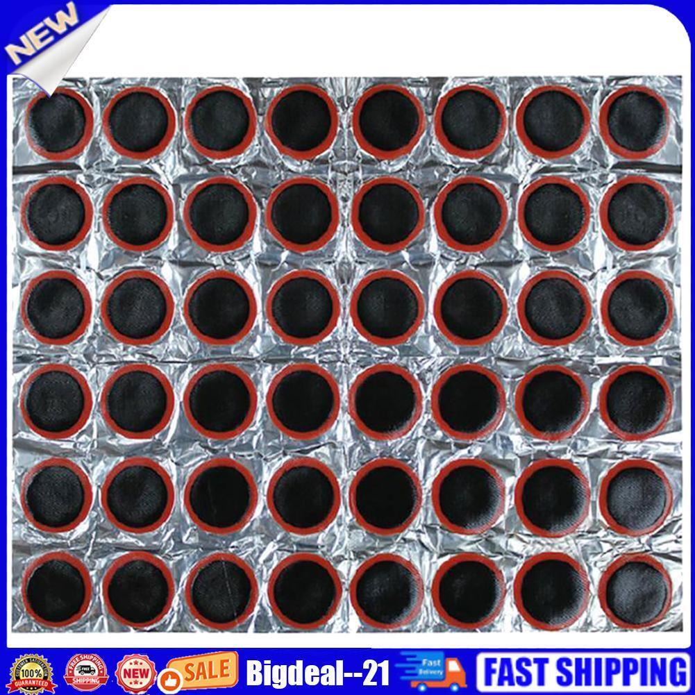 48pcs 25mm Round Bicycle Bike Tire Tyre Rubber Patch Piece Repair Tools Kit
