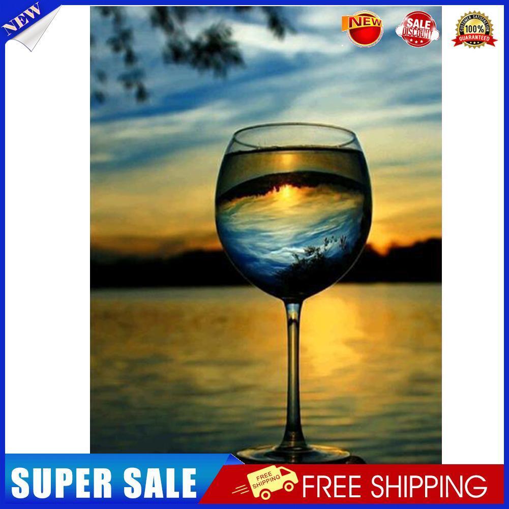 Sunset Wine Cup 5D Diamond Painting Embroidery DIY Cross Stitch Home Decor