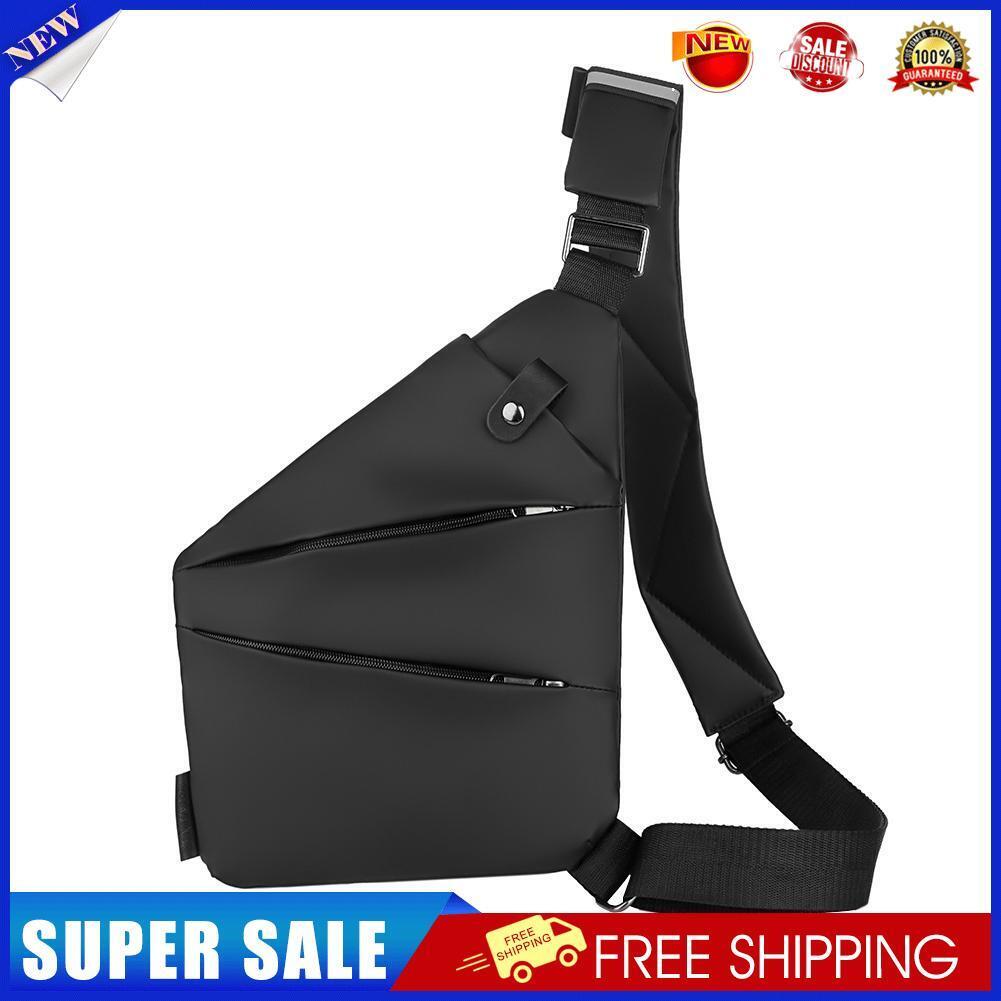 Men Linen Canvas Casual Chest Pack Sports Outdoor Crossbody Satchel Handbag
