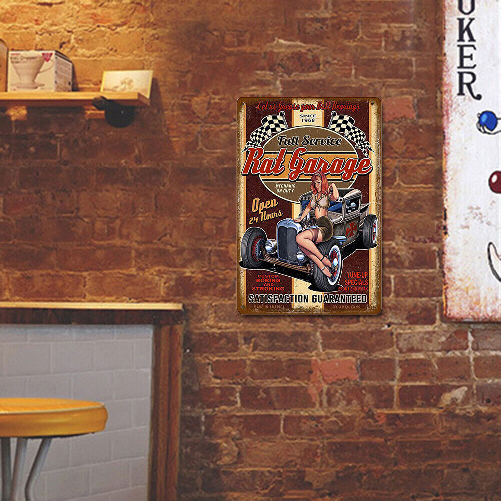 Garage Metal Plate Tin Plaque Bar Pub Wall Art Sign Decoration for Home
