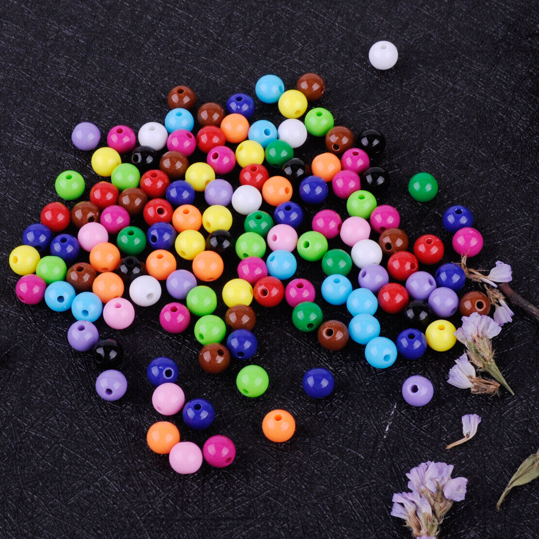 150x 8mm Round Mixed Color Loose Spacer Acrylic Beads Charms Jewelry Making Li
