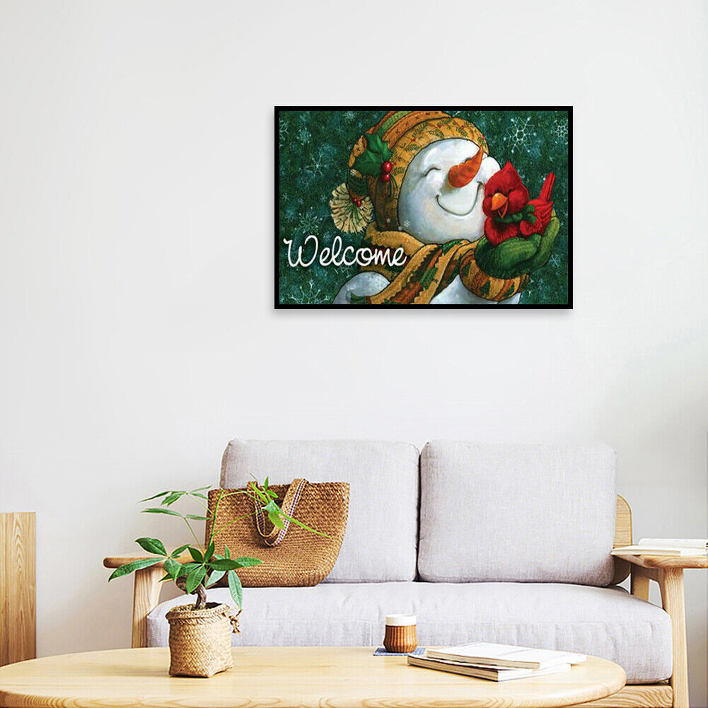 5D DIY Diamond Painting Snowman Bird Full Round Drill Mosaic Picture Kit