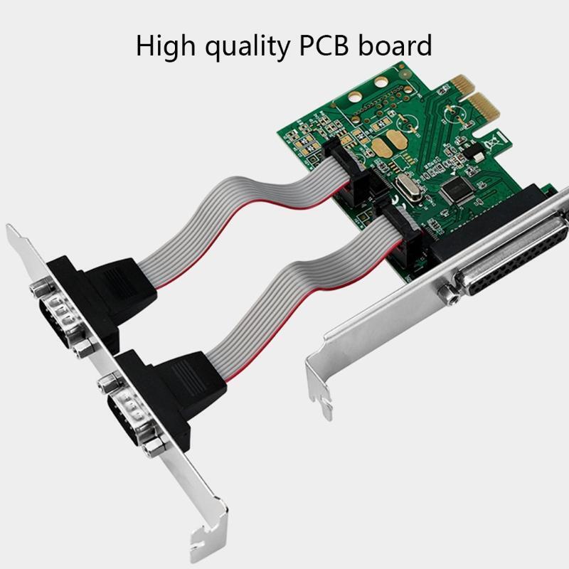 6Gb/s Native PCI Express RS232 Serial Parallel PCIE Adapter Card with WCH382Chip