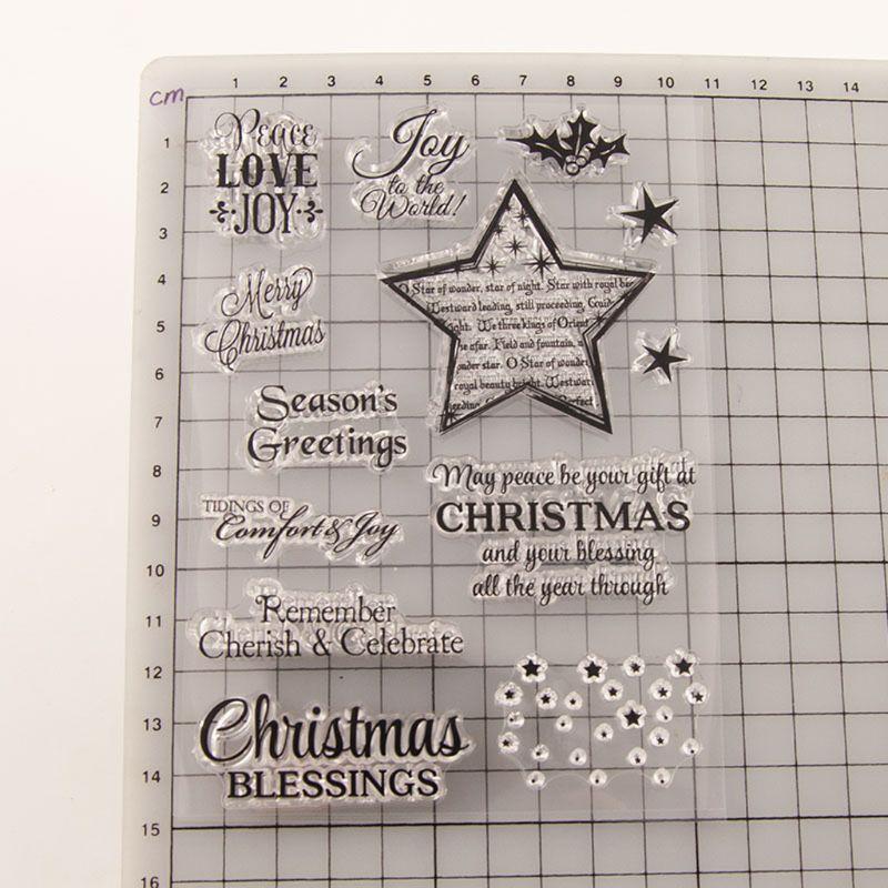 Christmas Star Silicone Clear Stamp Handmade Card Albums Crafts Supplies Present