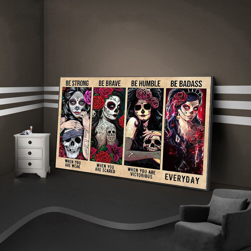 Beauty Skeleton Oil Painting By Numbers DIY Frameless Art Picture On Canvas