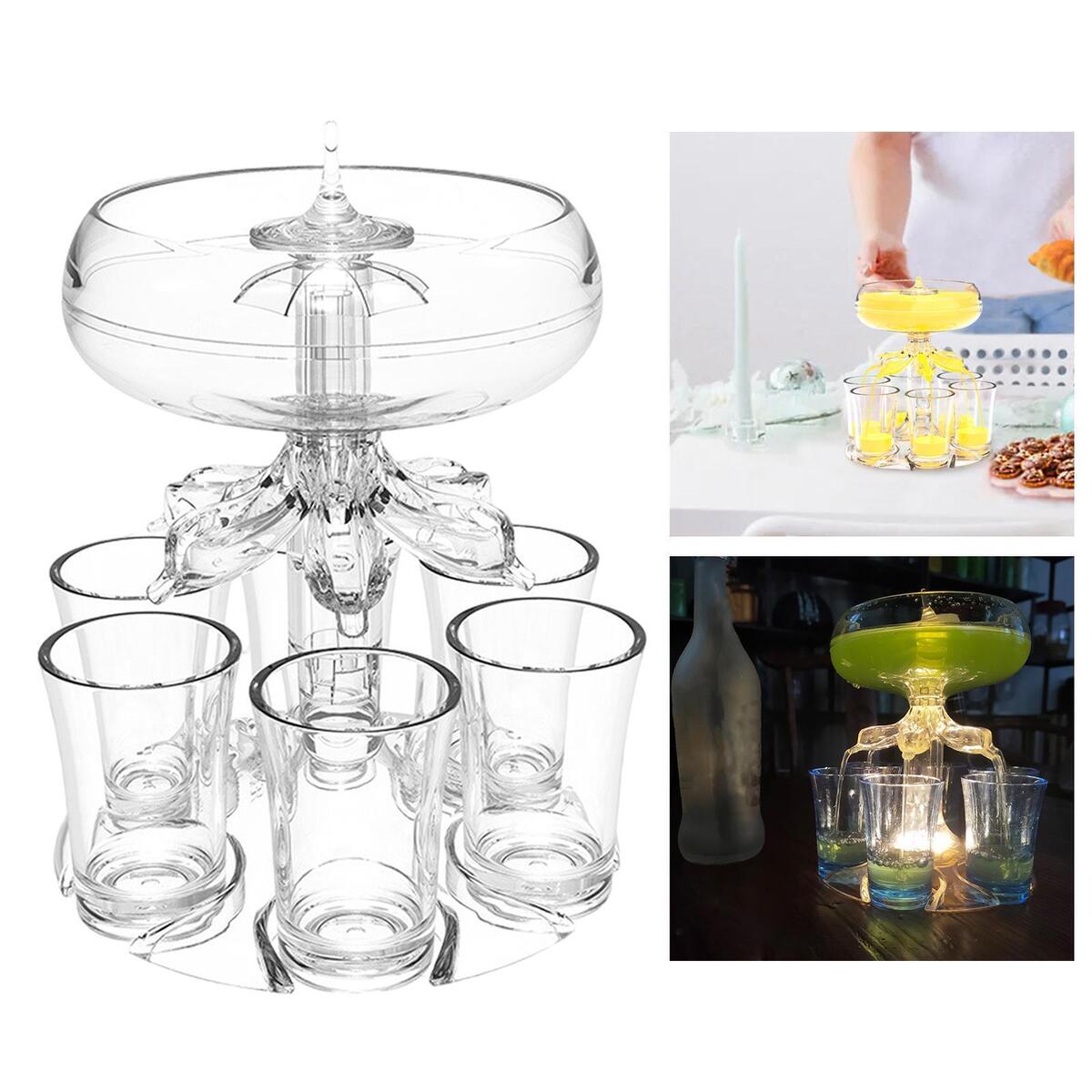 Reusable 6 Shot Glass Wine Dispenser Small Wine Glass and Wine Set for Bar