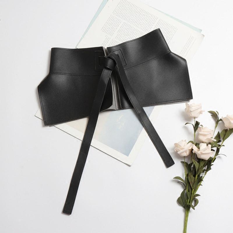 Women Dress Belt Fashion Chic Pu Leather Pleated Skirt Peplum Cinch Belt