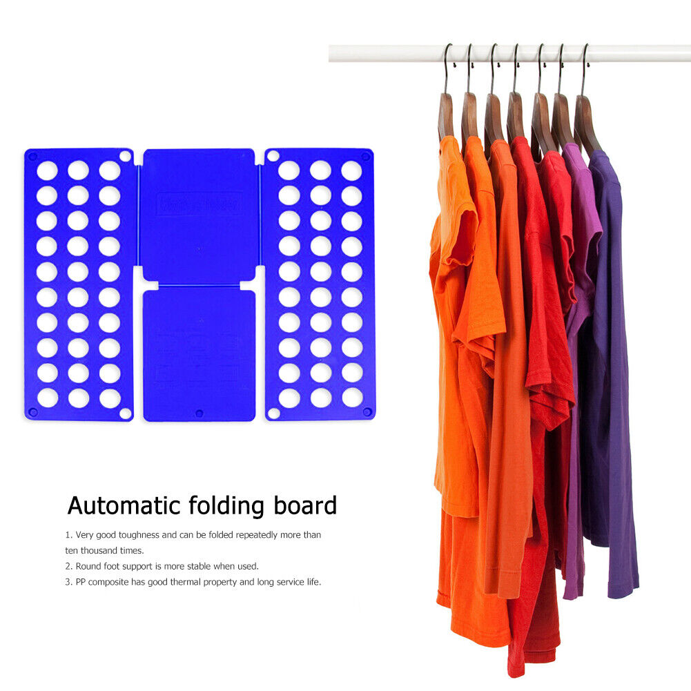 Laundry Folding Board Kids Adjustable Clothes Holder Organzier (Blue)