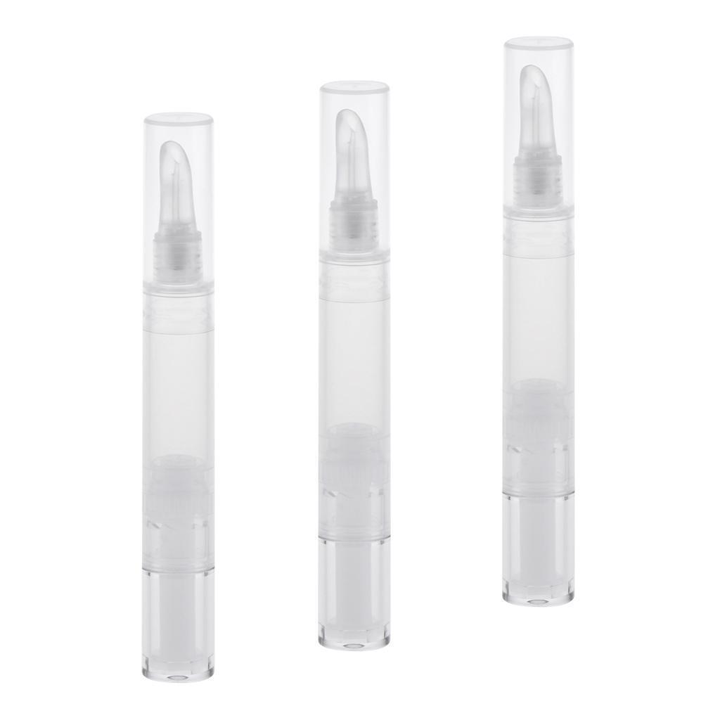3 Pcs 5ML Empty Twist Pen Silicone Applicator Lip Gloss Cosmetic Containers