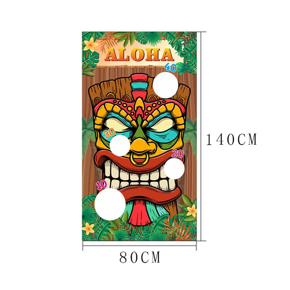 Hawaiian Aloha Toss Game Sandbag Banner for Parties Birthday Gift Children
