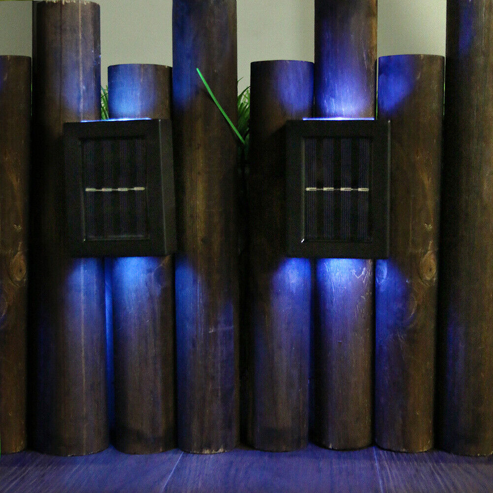 2pcs LED Solar Light Smart Light-Control Colorful Wall Lamp Garden Decor
