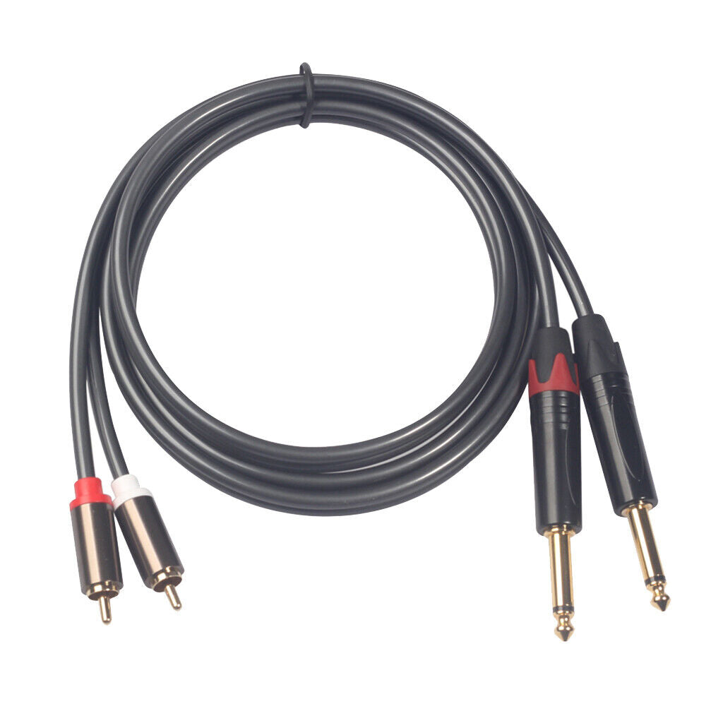 Cable 1/4"  2x 6.35mm to Dual RCA Phono  for Mixer Amplifier