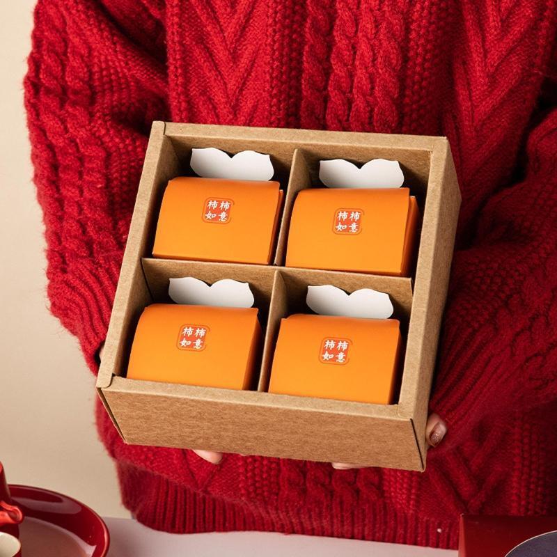 Persimmon Gift Boxes 5pcs/set Creative Fruit Shape Package Case Supplies