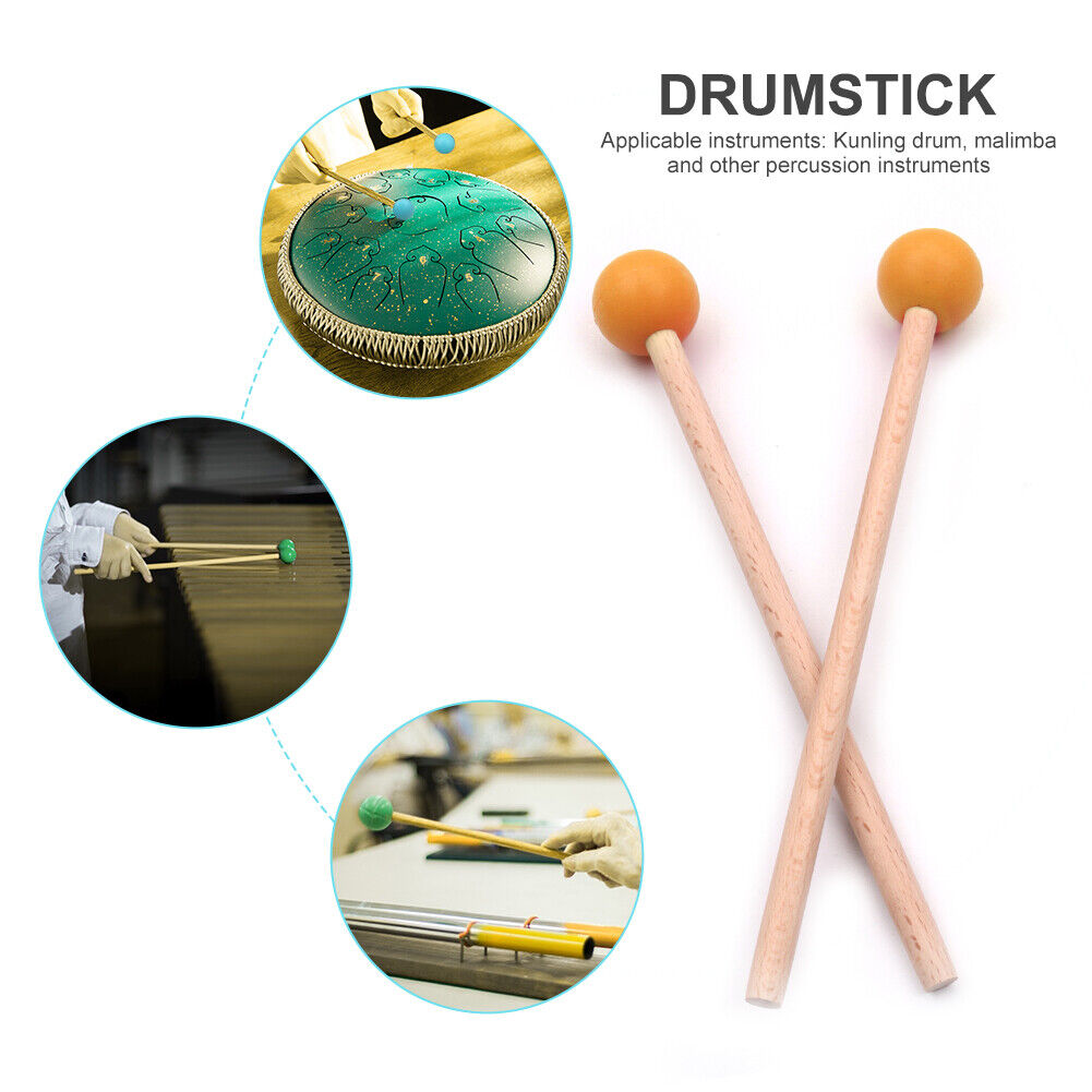 1 Pair Tongue Drum Mallet Marimba Percussion Instrument Drumstick (Yellow)