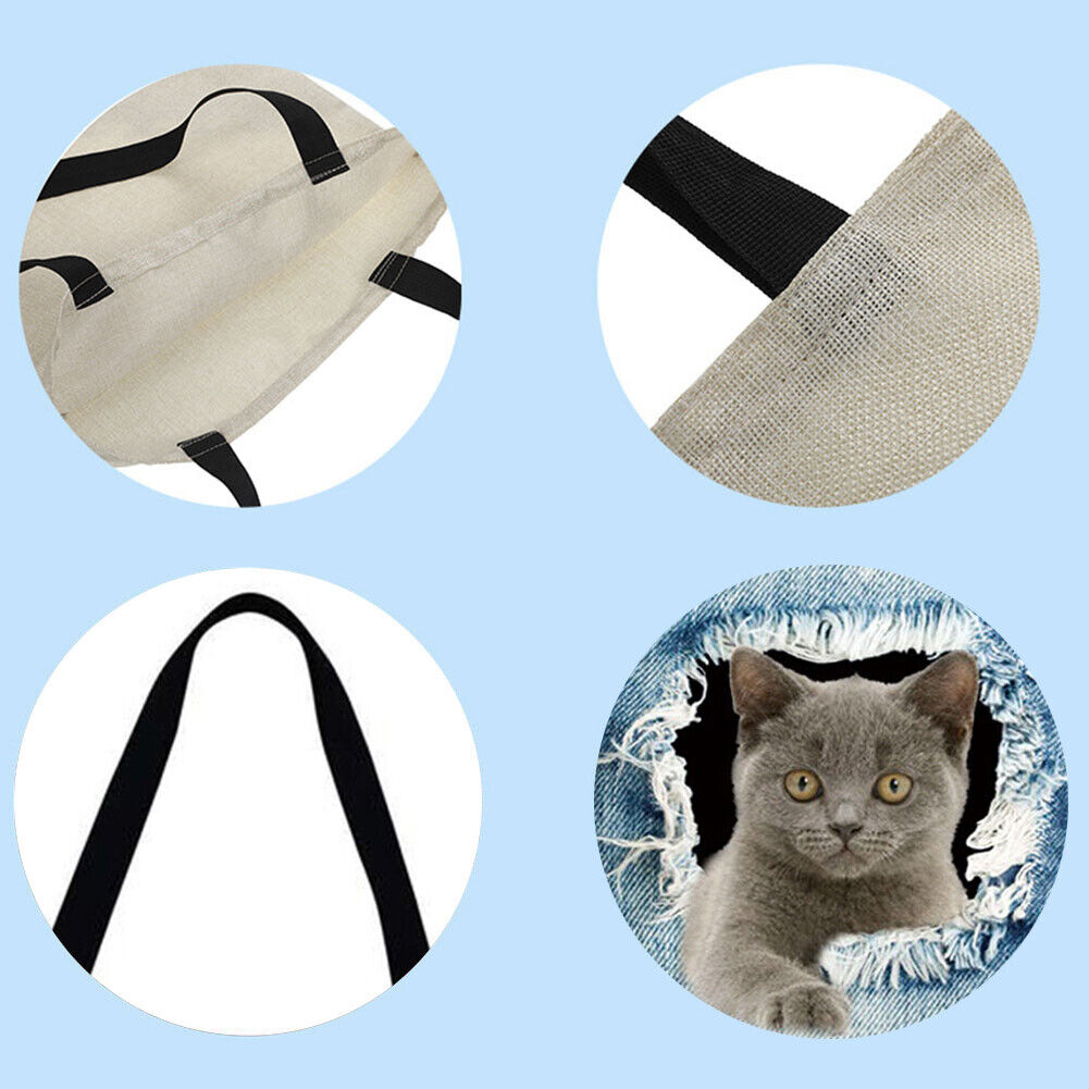Cowboy cat Printed Shoulder Shopping Bag Casual Large Tote Handbag