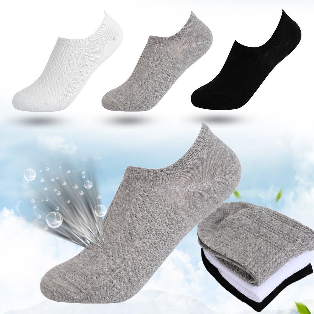 3Pairs Short Breathable Massage Business Men's Socks Cotton Sock Ankle Boat Sox