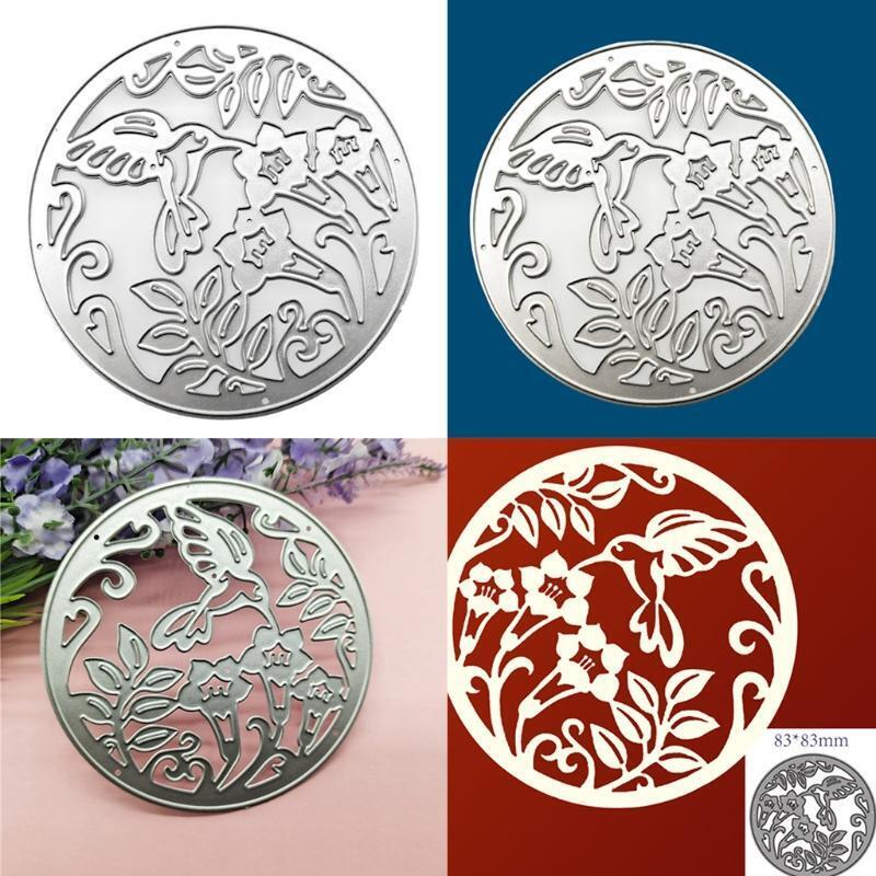 Hummingbird Flower Round Metal Cutting Dies Stencil DIY Scrapbook Template Mold
