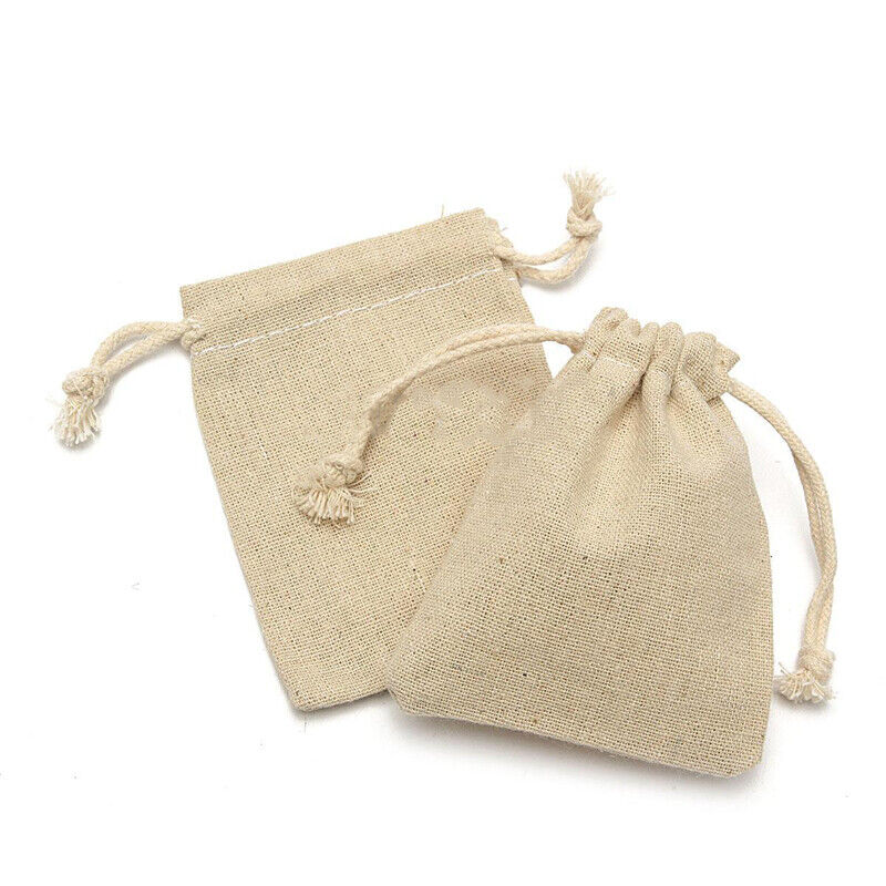 30pcs Bag Natural Linen Pouch Drawstring Burlap Jute Sack Drawstring Gift Bags-