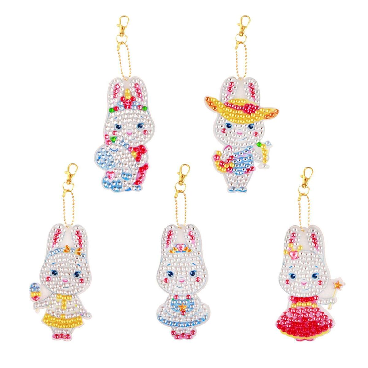 15x  Keychains  Bunny Rhinestone Pendants Bag Decor