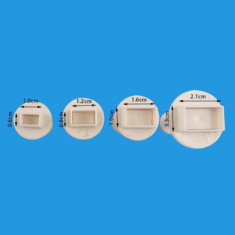 4Pcs Rectangle Plastic Cake Mold Chocolate Cookie Cutter Fondant Decoration Tool