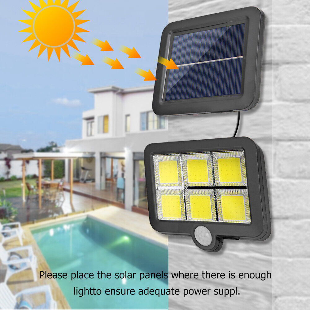 120LED Solar Split Lamp COB Waterproof Motion Sensor Outdoor Night Lighting