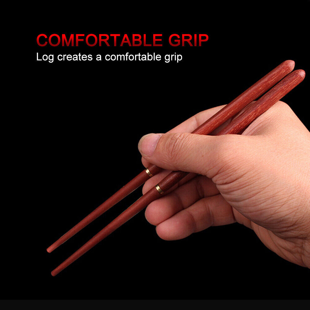 1 Pair Wooden Folding Chopsticks Outdoor Camping Picnic Portable Tableware