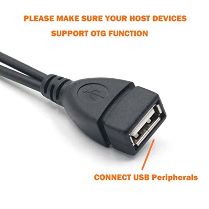 2 In 1 OTG Micro USB Host Power Y Splitter USB Adapter to Micro 5 Pin Male
