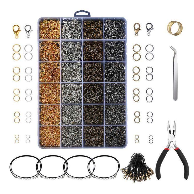 24 Grid Jewelry Accessories Tools Combination Ring Open Closed Clasp Lobster for