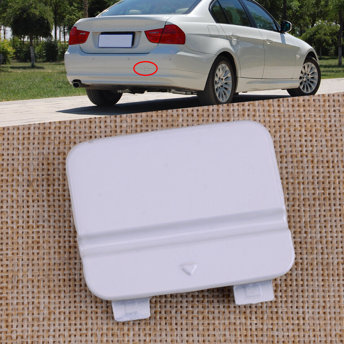 Rear Bumper White Tow Hook Cover Cap fit for BMW 3 E90 E91 328i 335i 51127202673