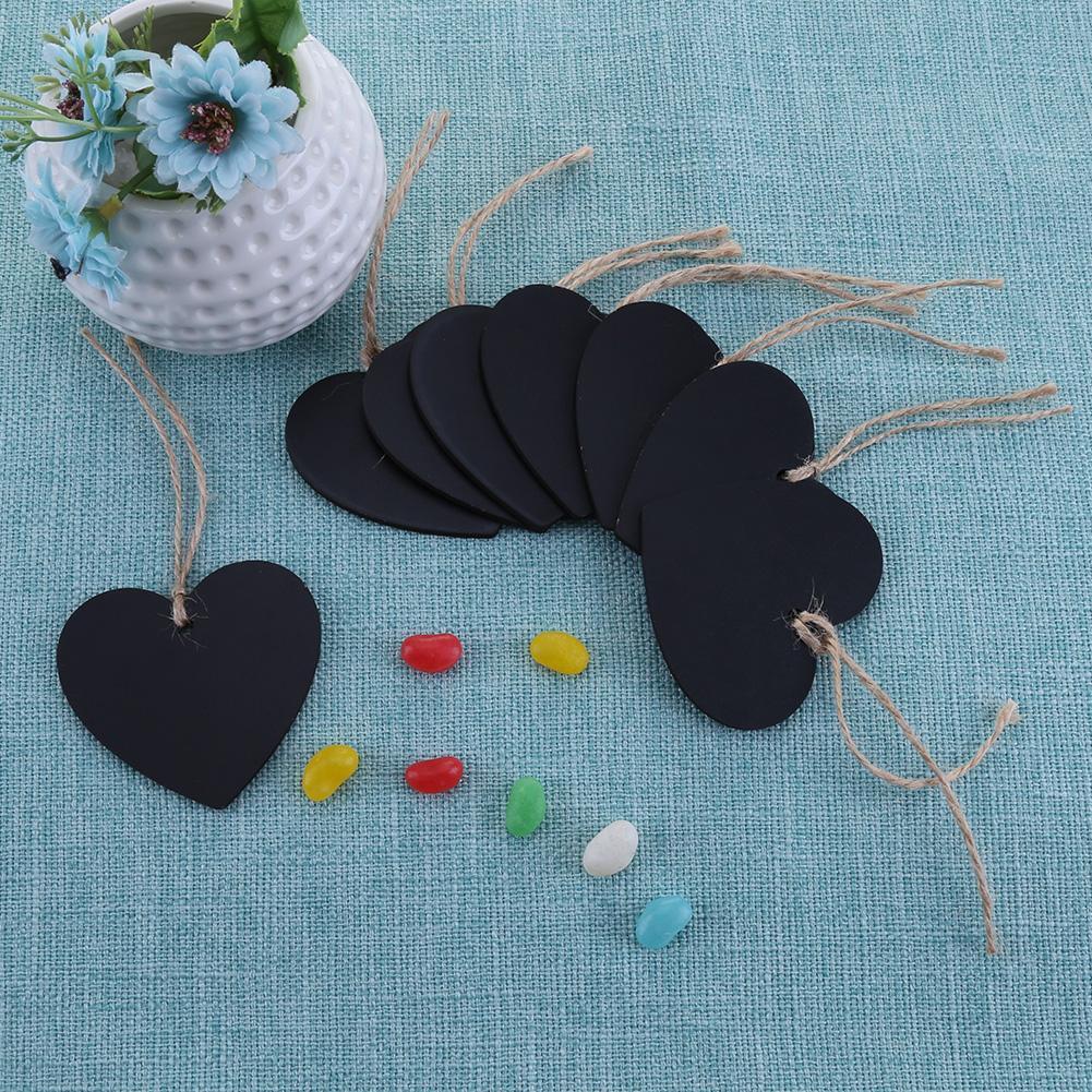 10pcs Mini Blackboard Pendant Wood DIY Double Side Home Furnishing Decor(1)