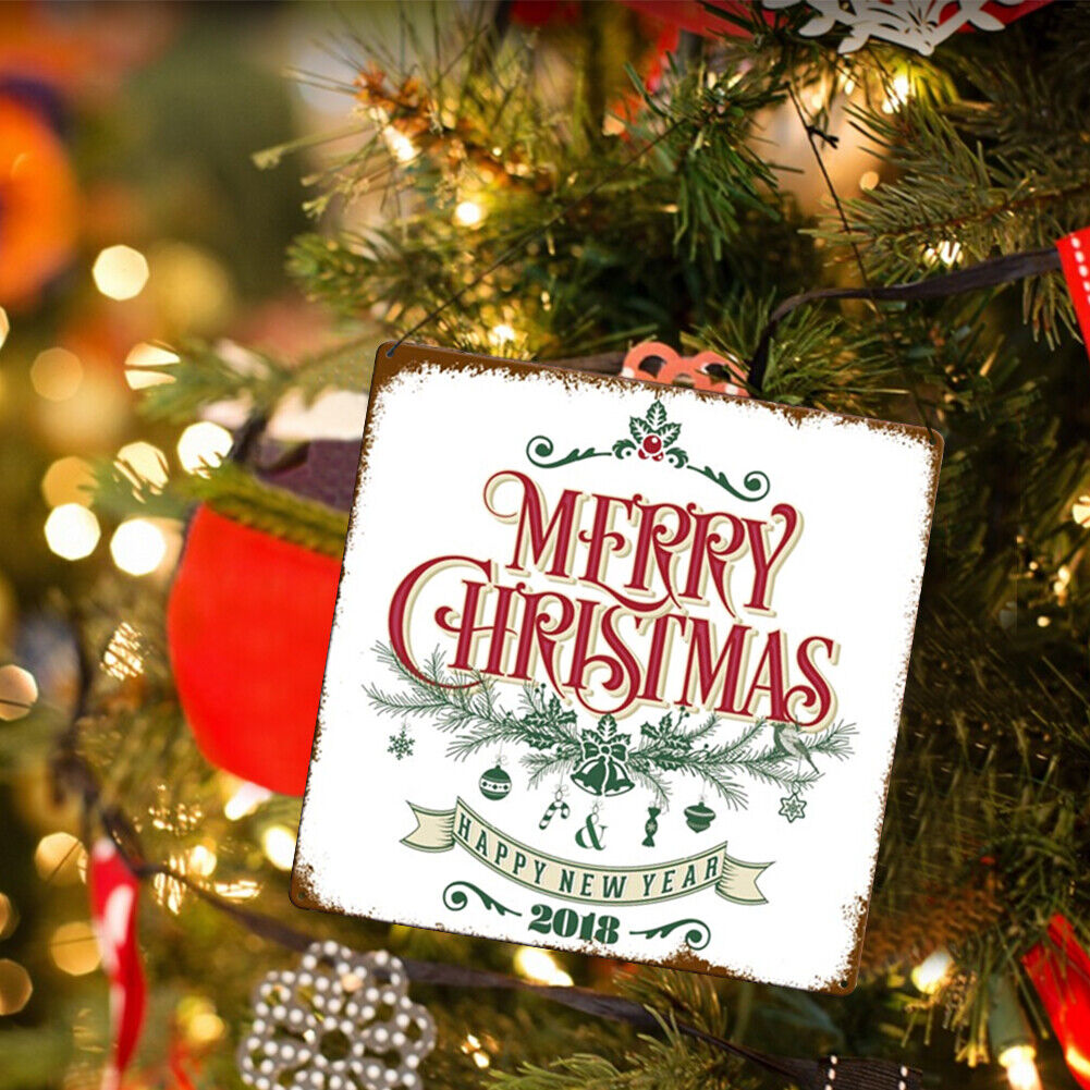 Square Metal Tin Sign Plaque Wall Christmas Poster Iron Painting (2220-02)