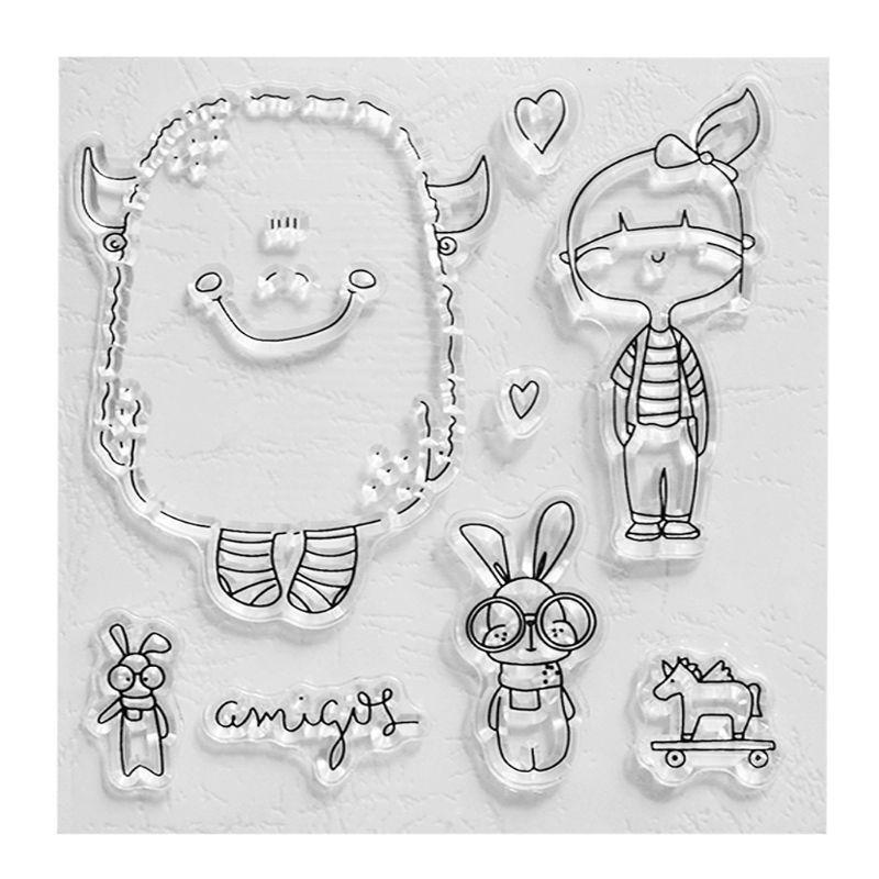 Bunny Girl Silicone Clear Seal Stamp DIY Scrapbooking Embossing Photo Album Card