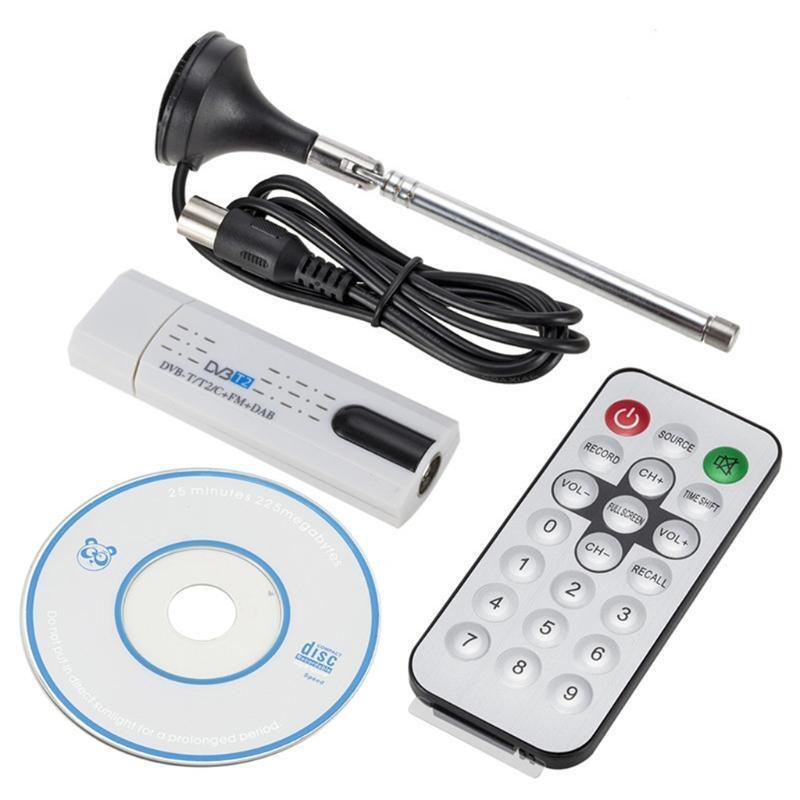 Digital Satellite DVB T2 USB TV Stick Tuner with antenna Remote H D USB TV Stick