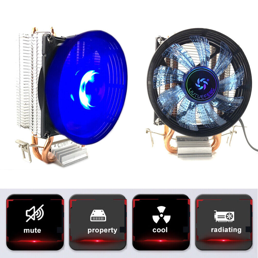 120mm 2 Heat Pipes CPU Cooler Cooling Fans Heatsink for LGA 775 1155 1156