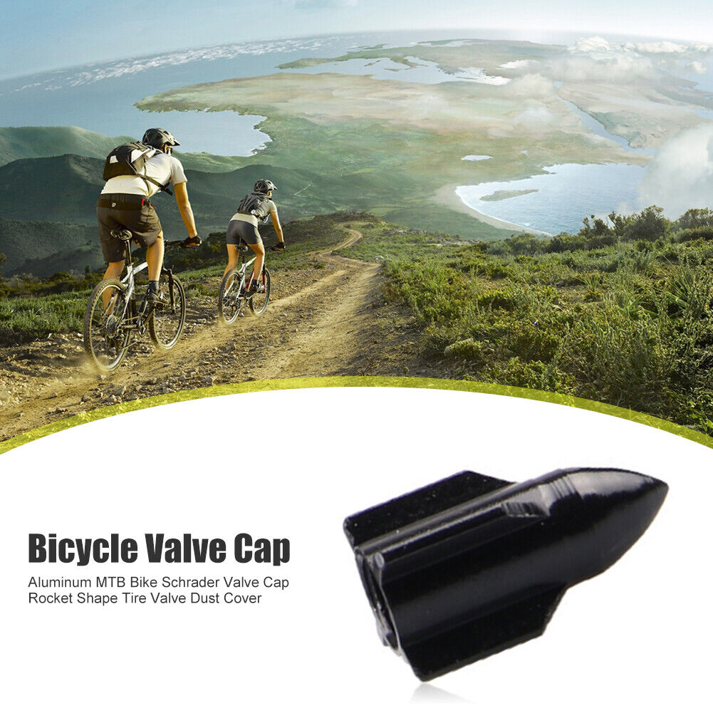 Aluminum MTB Bike Schrader Valve Cap Rocket Shape Tire Valve Dust Cover