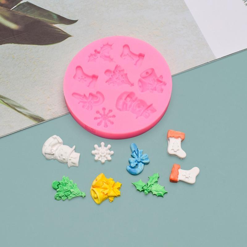 Christmas Fondant Mold Silicone Chocolate Candy Mold Cupcake Baking Tool Durbale