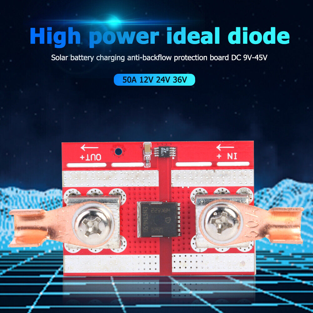 50A 12V 24V 36V Ideal Diode Controller Solar Anti-backflow Protection Board