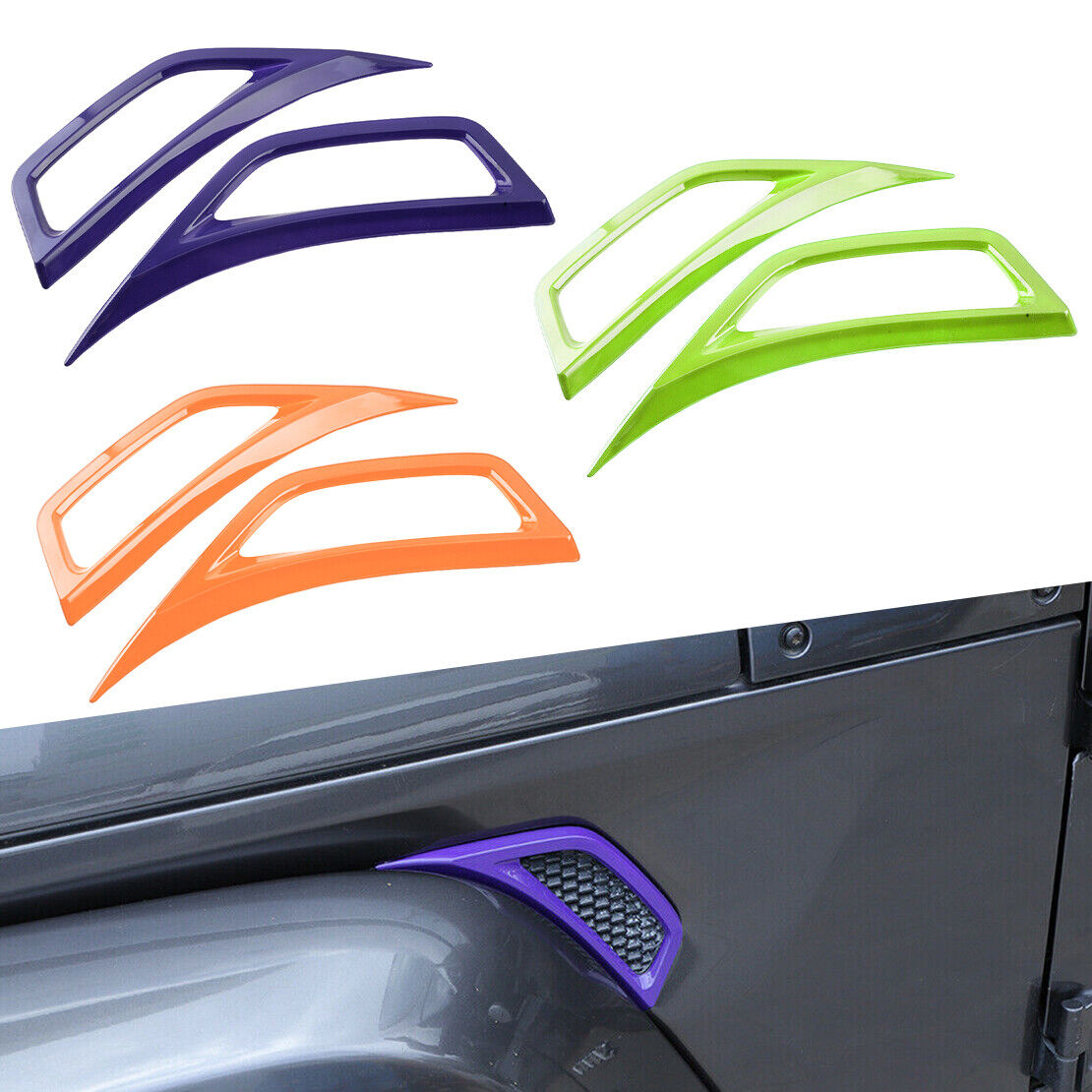 2x Side Fender Air Vent Trim Cover fit for Jeep Wrangler JL JT 2018-2022 New