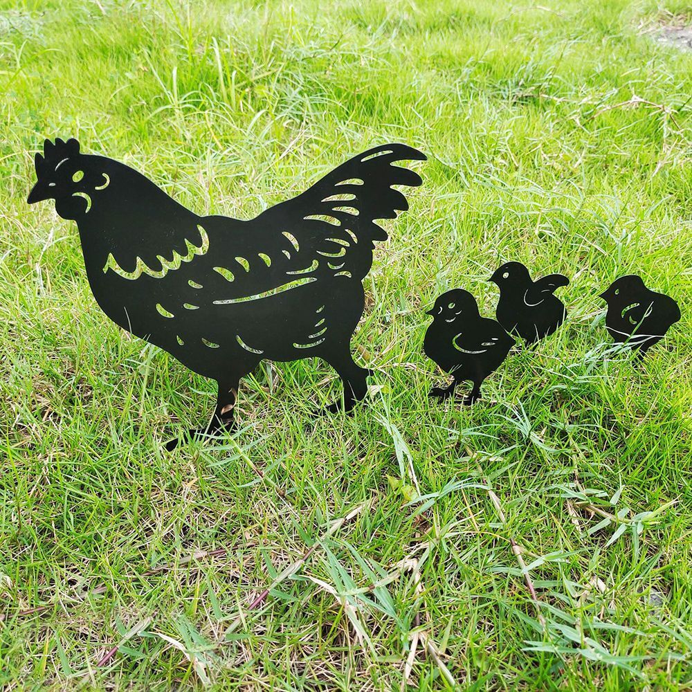 Stakes Chick Decoration Lovely Chick Silhouette Pile Plug-in Posts Standing