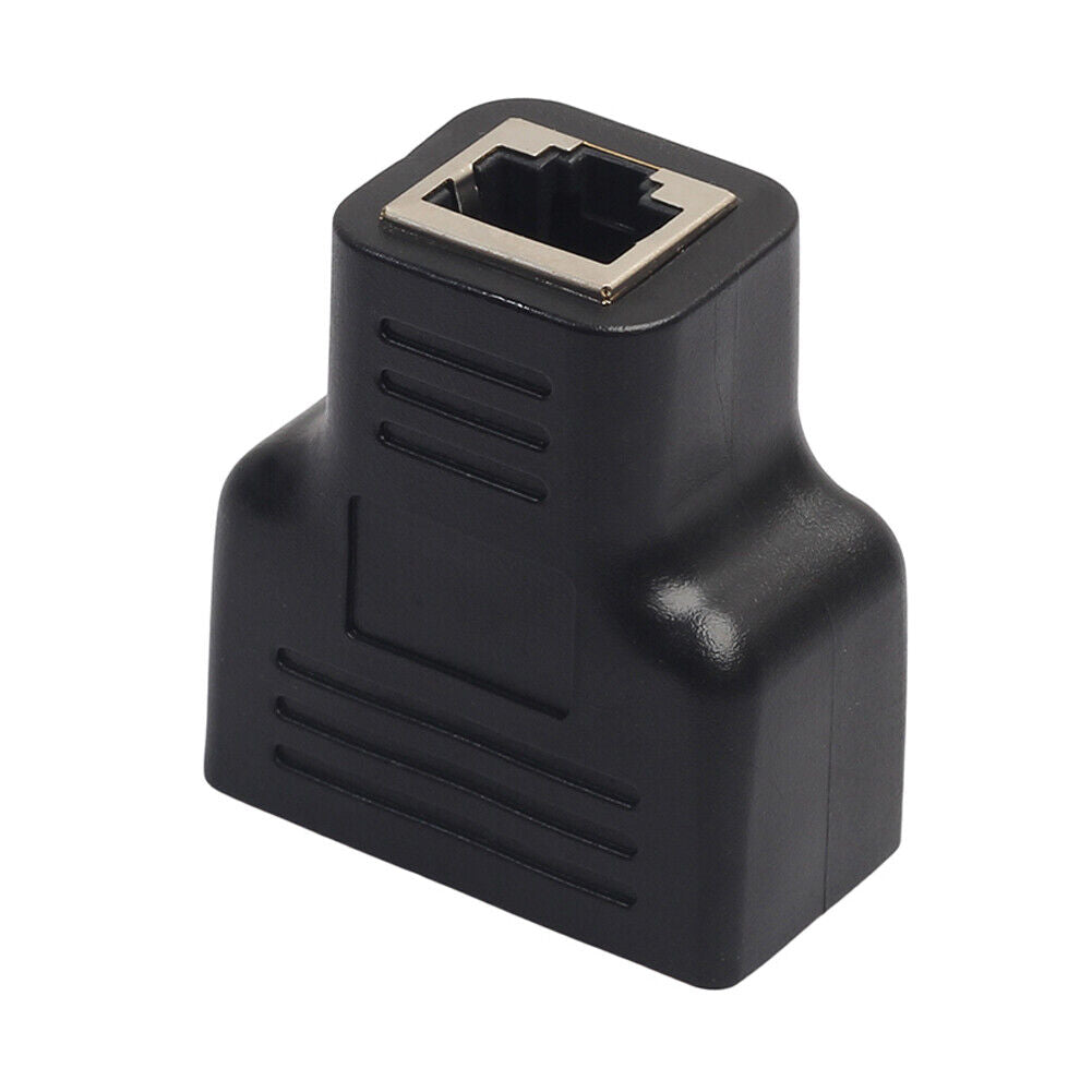 RJ45 Splitter Adapter 1 to 2 Dual Female Port CAT5/CAT 6 LAN Ethernet Sockt