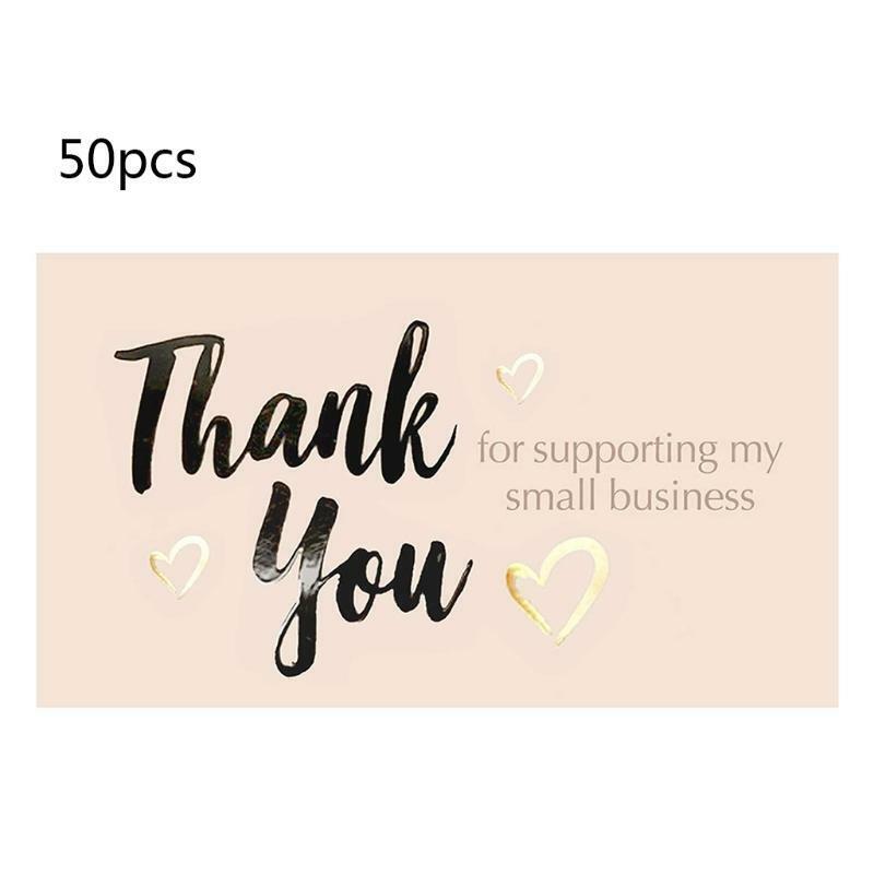 50pcs Thank You for Supporting My Small Business Card Thanks Greeting Card Gift