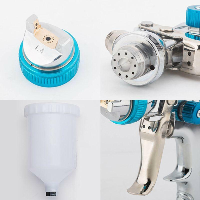 H-887 HVLP Pneumatic Lacquer Air Spray Gun 1.4mm Gravity Nozzle 600ml Cup Paint
