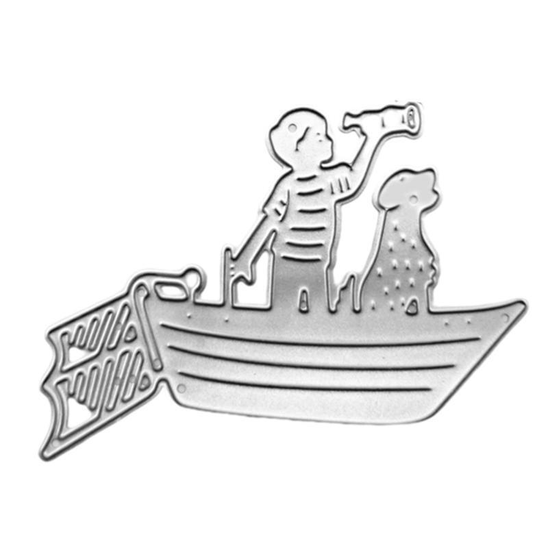 Kid Dog Boat Metal Cutting Dies Stencil Scrapbooking DIY Album Stamp Paper Card