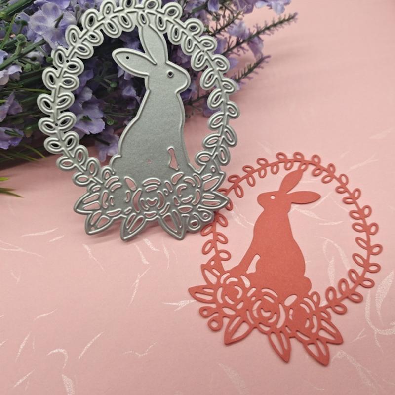 Easter Bunny Wreath Metal Cutting Dies Stencil DIY Scrapbooking Album Paper Card