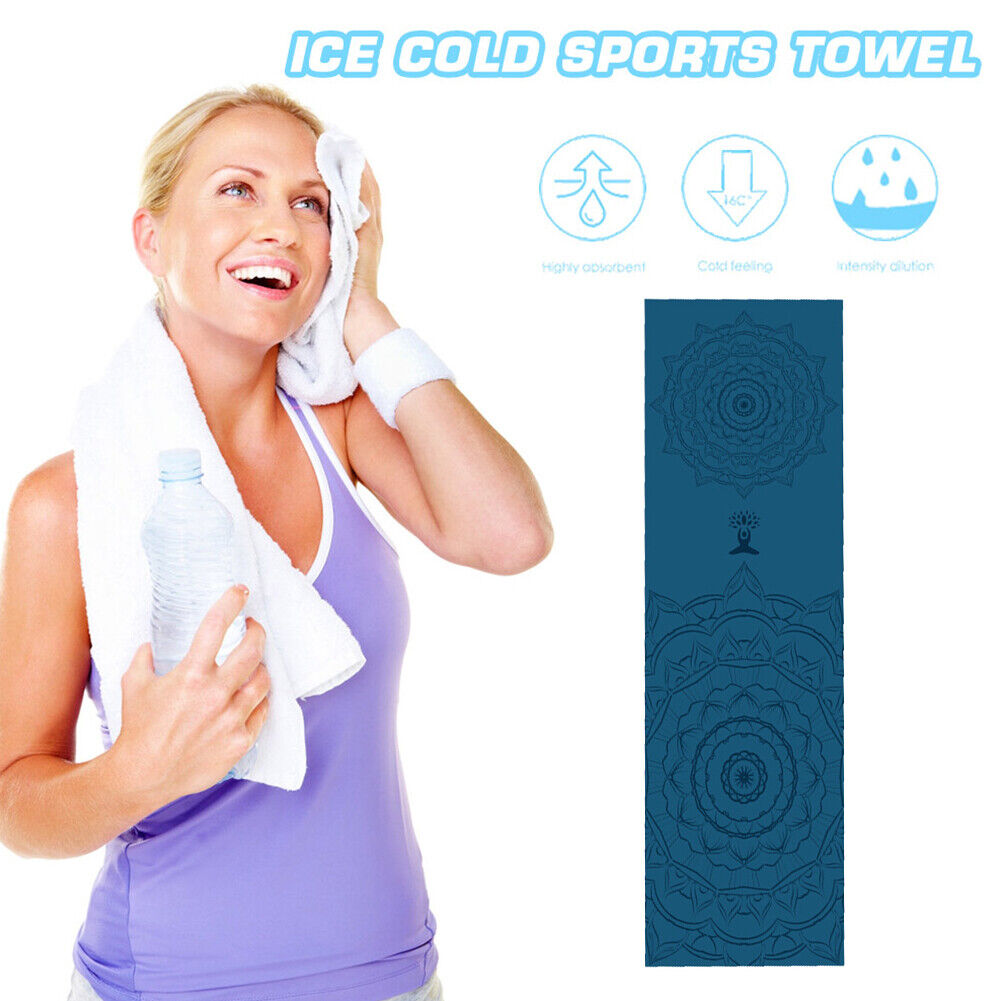 Portable Double Layer Printed Yoga Towel Quick Drying Pilates Towels (B)