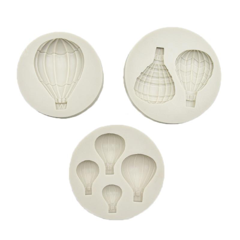 3Pcs Hot Air Balloon Fondant Molds Silicone for Wedding Baby Shower Cake Decor