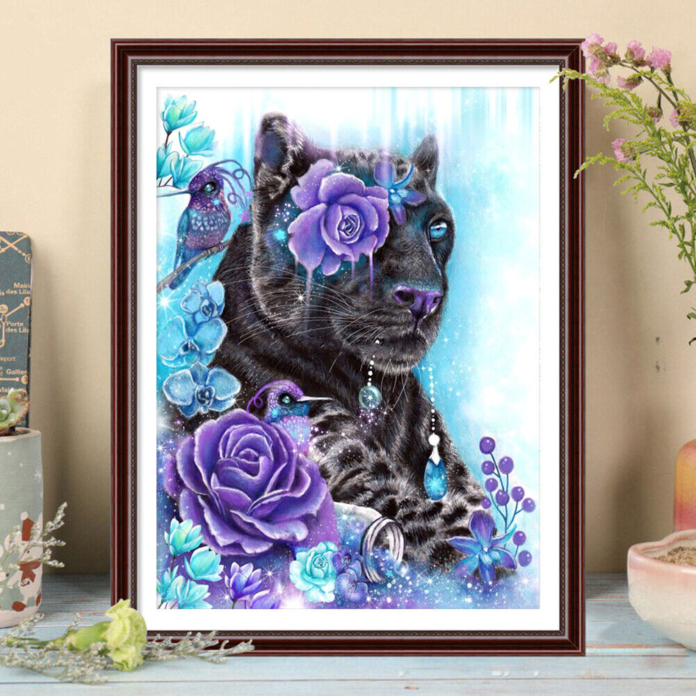 Oil Paint By Numbers Picture DIY Painting Tiger in Flower Art Painting Kit