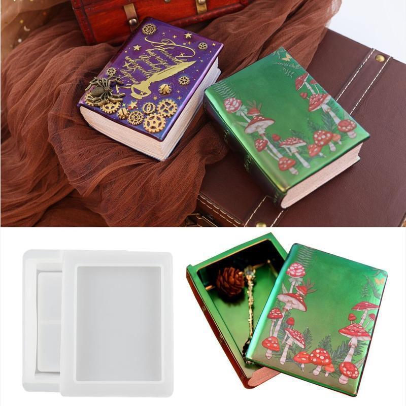 Silicone Jewelry Box Molds with Lid Book-shape Silicone Mold for DIY Jewelry Box